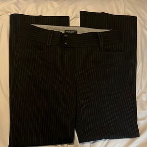 Black pinstripes flare pants.